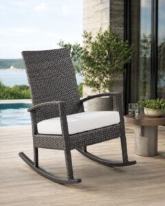 Lounge Sallanan Sandalye 1 Kişi Minder/alüminyum Gövde/pe Rattan Örgü Detay
