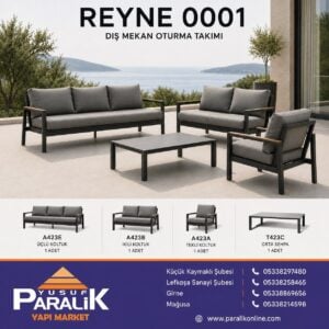 Reyne Oturma Takımı: 3'lü+2'li+tekli+orta Sehpa, Teak/antrasit Alüminyum