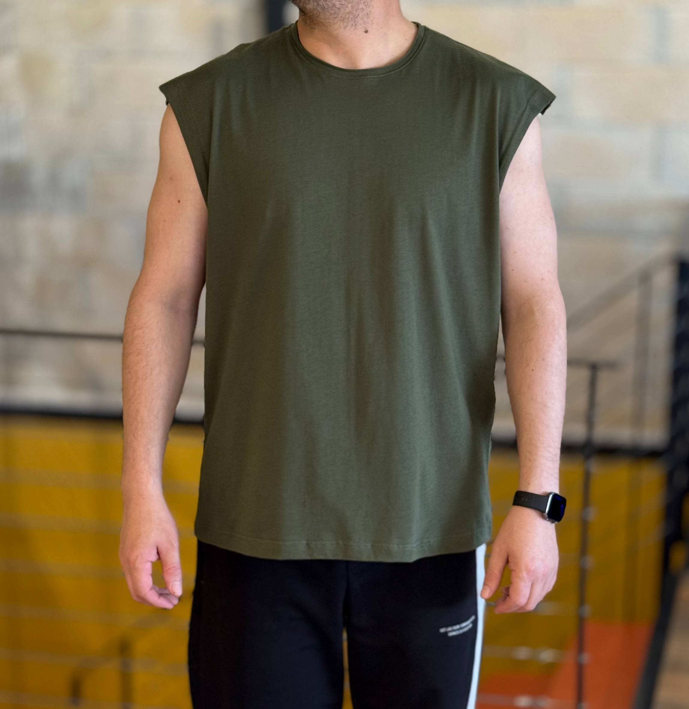 Basic Haki Kolsuz Tshirt