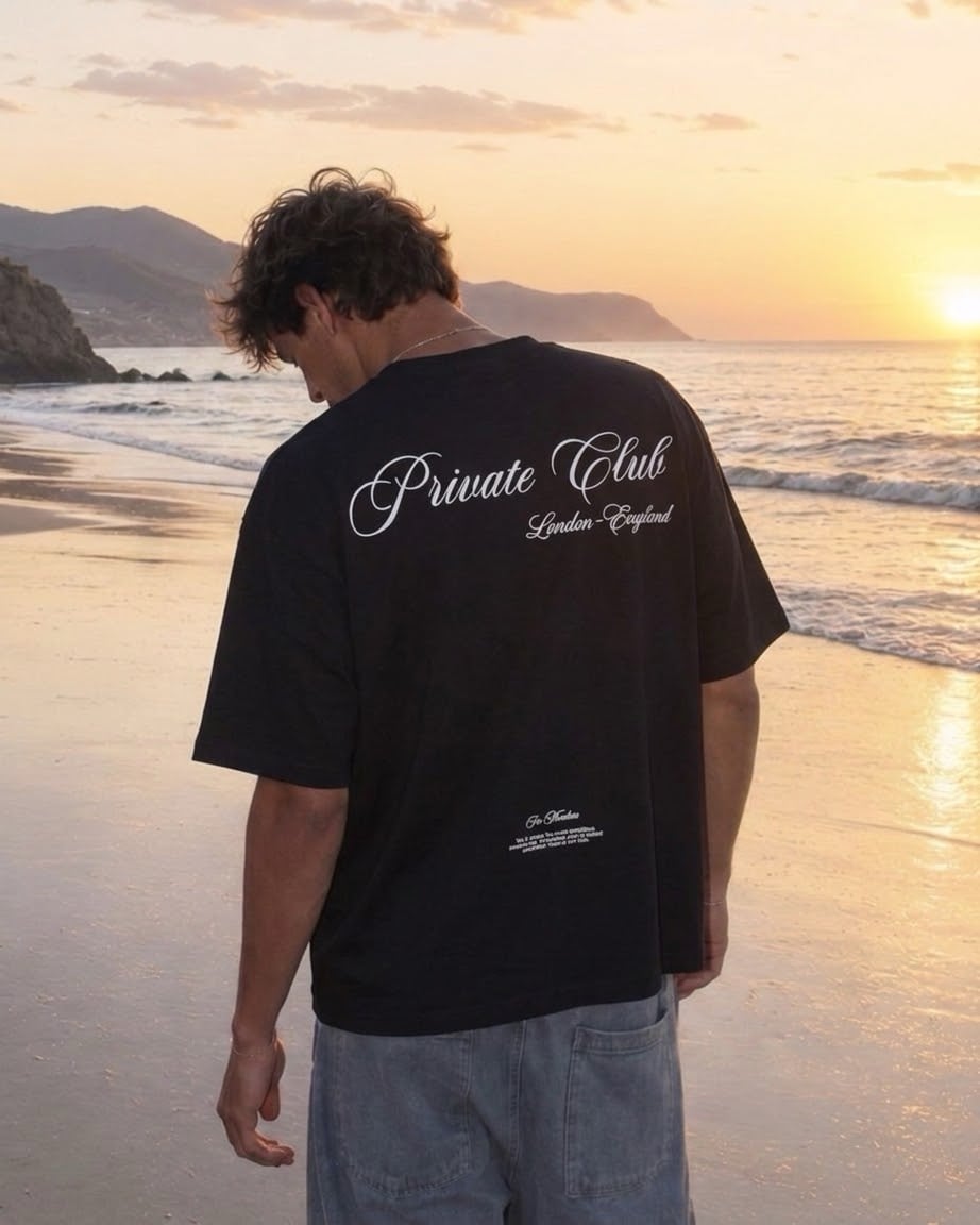 Damla Baski Siyah Tshirt