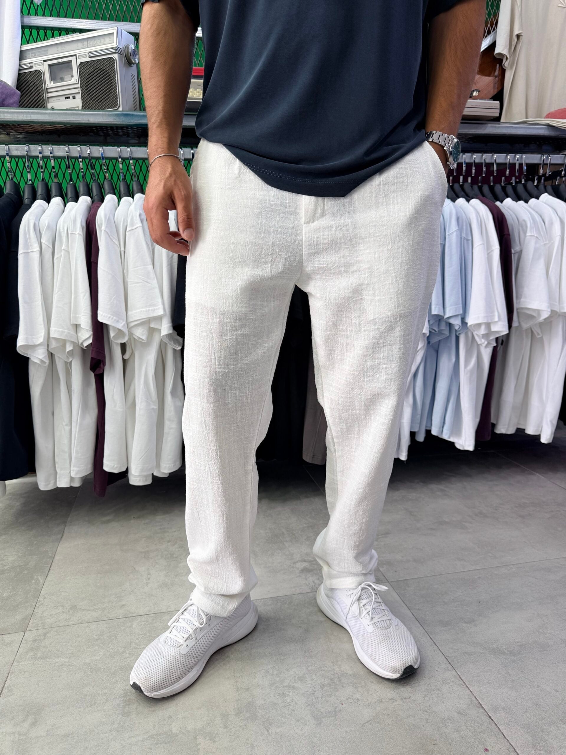 Madris Regular Fit Ekru Pantolon