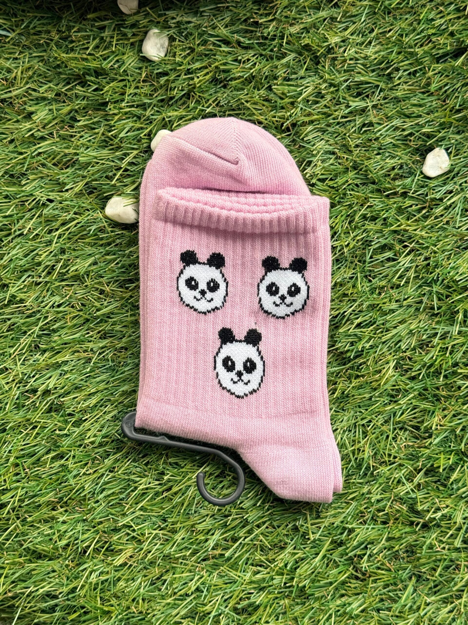 Panda Lila Tenis Çorap