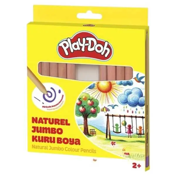 Naturel Üçgen Jumbo Kuru Boya 12 Renk