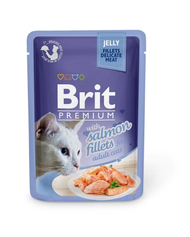 Brit Premium Cat Delicate Meat Fillets İn  Jelly Salmon 85G Kedi Ödül Mamaları