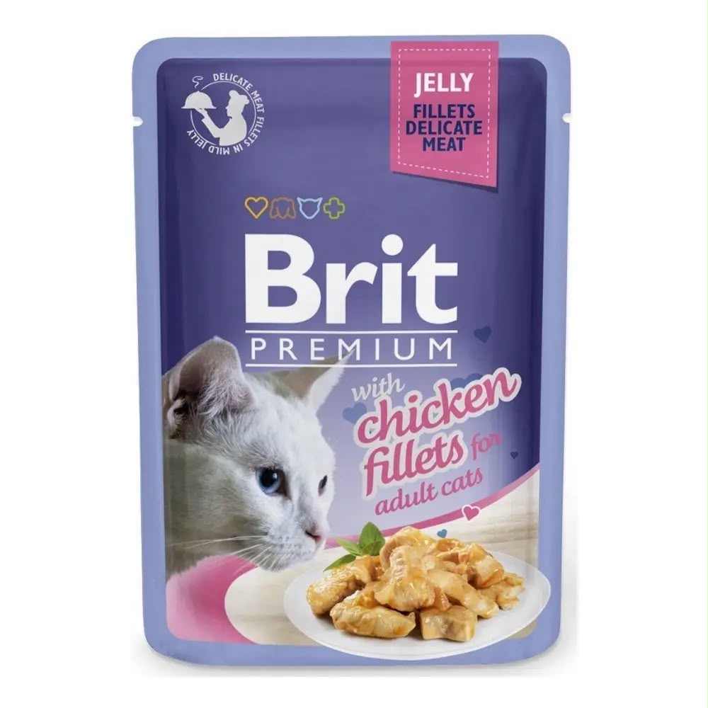 Brit Premium Cat Delicate Meat Fillets İn Jelly Chicken 85G Kedi Ödül Mamaları