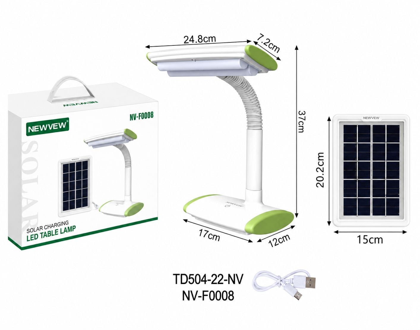 Newvew Nv-f0008 Solar Güneş Enerjili Led Işık 3.5w