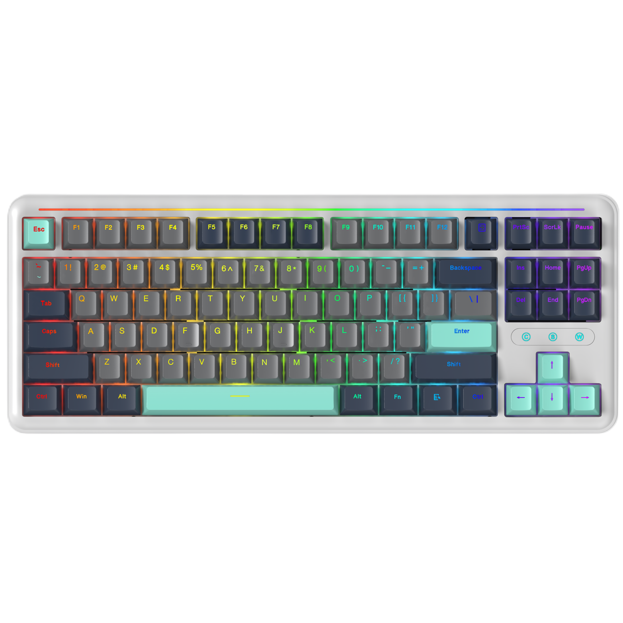 GamePower Zoom RGB Kablolu Mekanik Gaming Klavye Türkçe Q RGB Aydınlatmalı, Beyaz