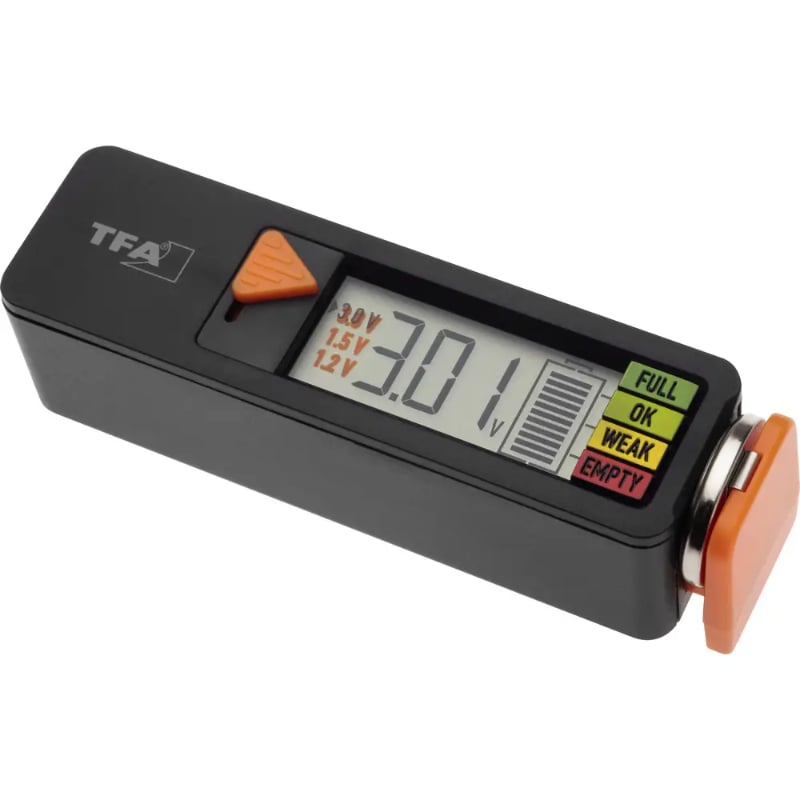 Tfa Dostmann Pil Test Cihazı Batteriecheck Okuma Aralığı 1.2V, 1.5V, 3V, 9V - Yenilenebilir