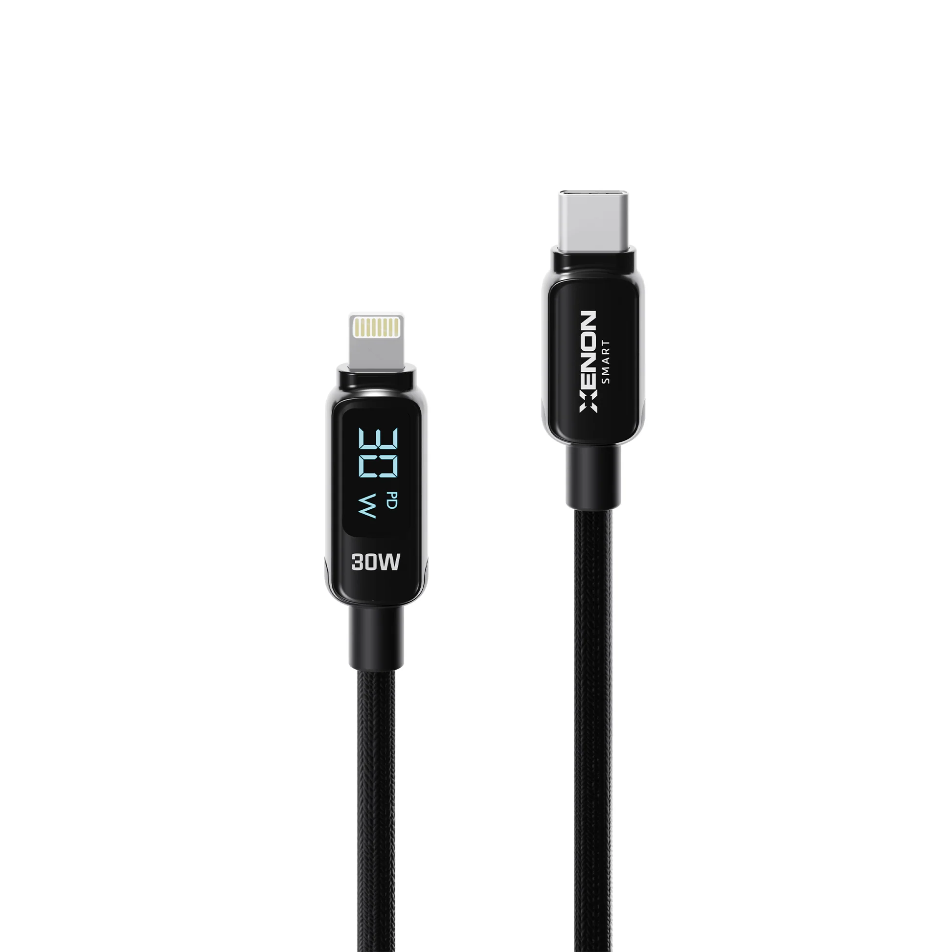 Xenon Smart X6427 Type-C to Lightning iPhone Şarj Kablosu 30W PD 2m LED Örgü 480Mbps