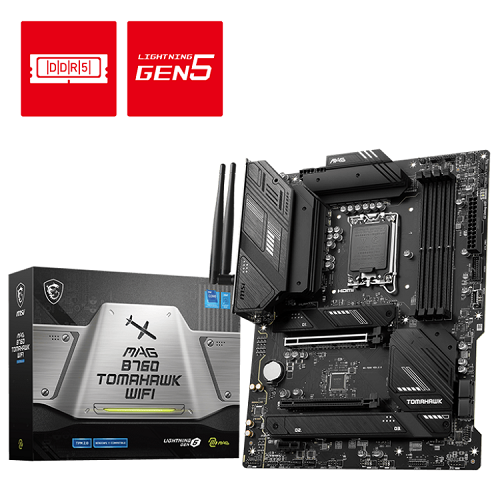 MSI MAG B760 Tomahawk WIFI DDR5 Intel B760 Soket 1700 DDR5 7000(OC)MHz ATX Gaming Oyuncu Anakart
