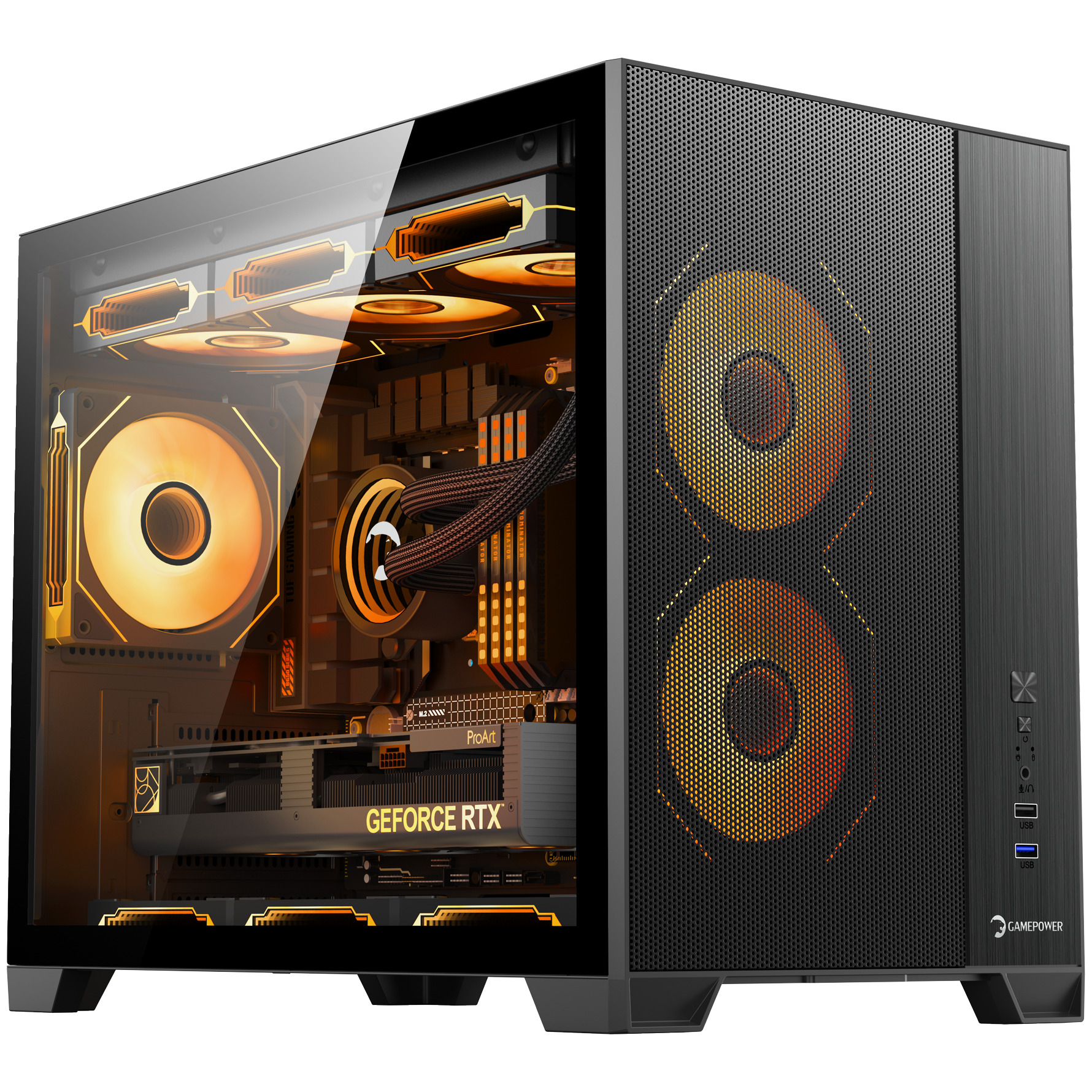 GamePower Warcry Ronin 3xARGB Fan 850W 80+ Bronze Micro-ATX Gaming Oyuncu Kasası