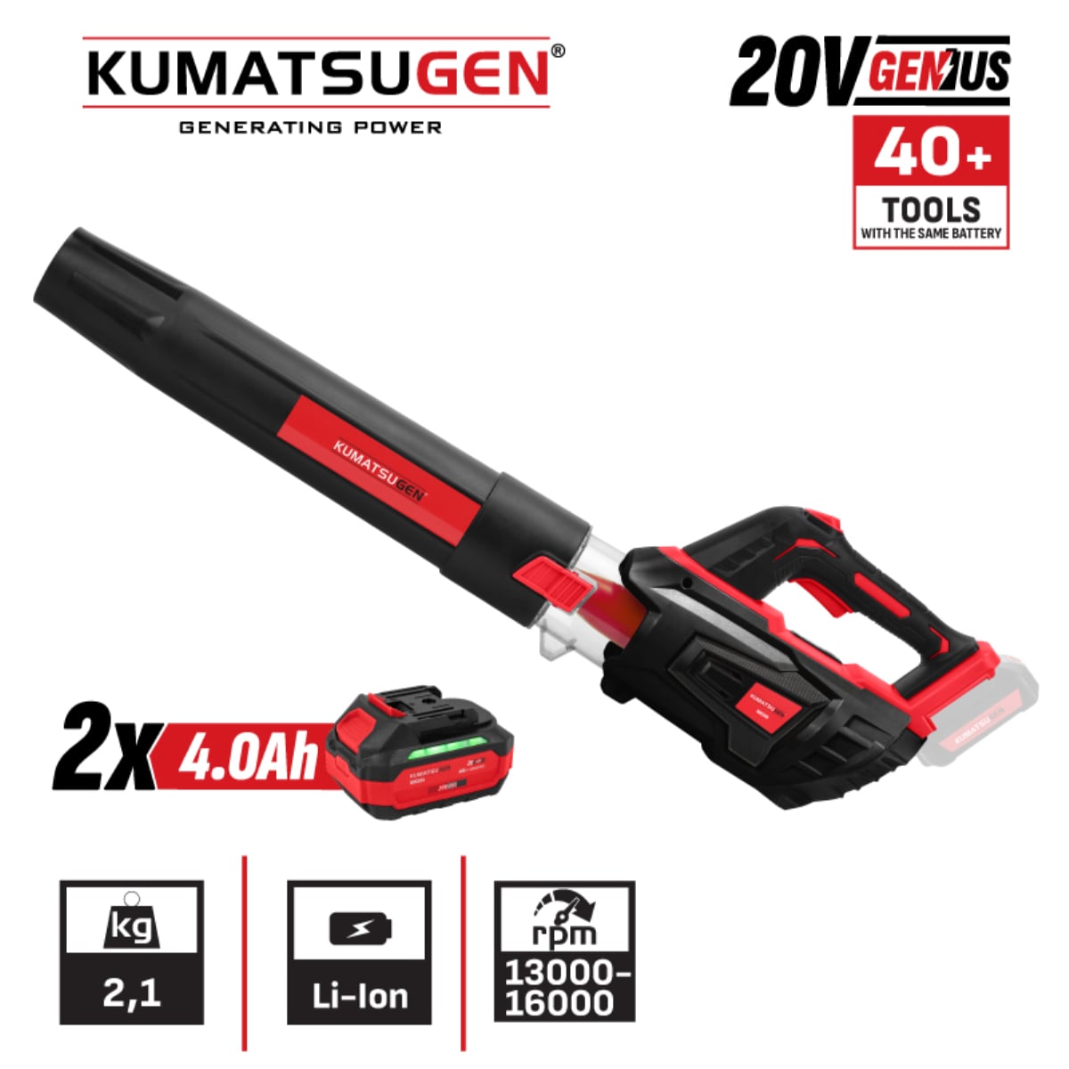 KUMATSUGEN KDC341X44 Kablosuz Üfleyici, 20V