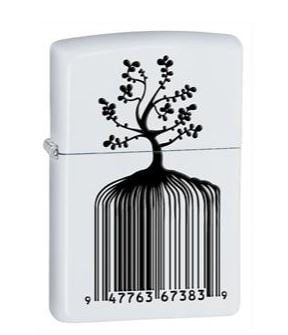 Zippo Z-28296 (28296-000004) Benzinli Beyaz Identity Tree Barcode