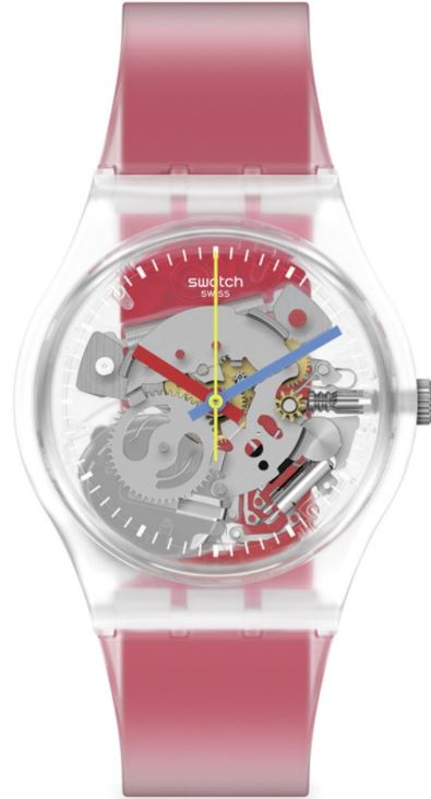Swatch GE292 Kol Saatleri Kirmizi Clearly Red Striped