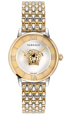 Versace VRSCVE2R00222 Kol Saatleri Gümüş/Altin 38 mm