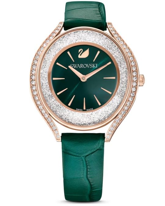Swarovski SW5644078 Crystalline Aura Saat Rose Gold / Yeşil Swiss Made