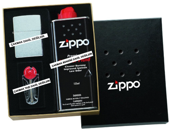 Zippo Z-50RE (50RE) Cakmak Aksesuarlari Siyah Gift Kit
