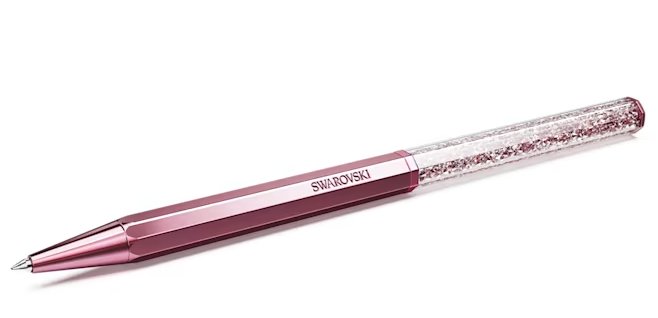 Swarovski SW5669937 Kalem Rose Gold Crystalline Ballpoint Pen, Octagon Shape