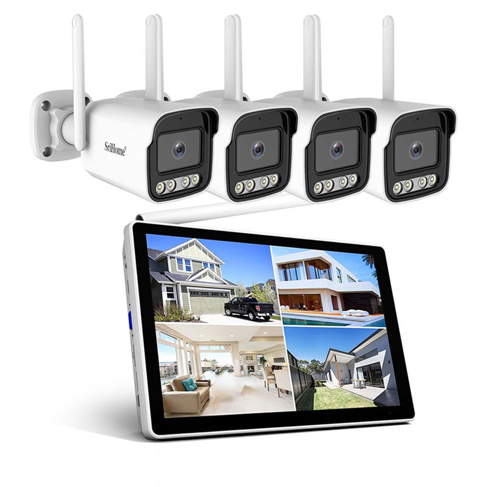 SRIHOME NVS010-IPC065 HD Wi-Fi Beyaz Alarm Sistemi Kiti