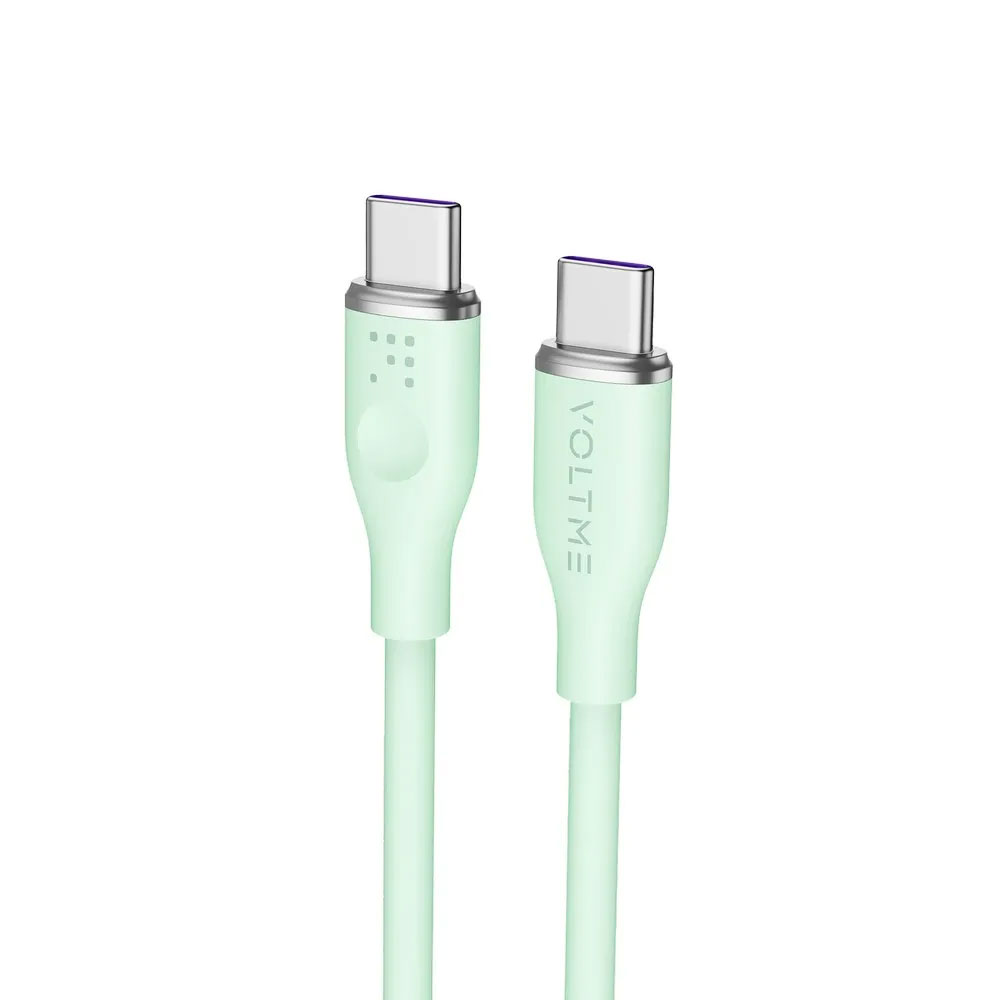 Kablo USB-C to USB-C 2.0 1.8m VOLTME 100W Powerlink Moss Serisi C2039 yeşil
