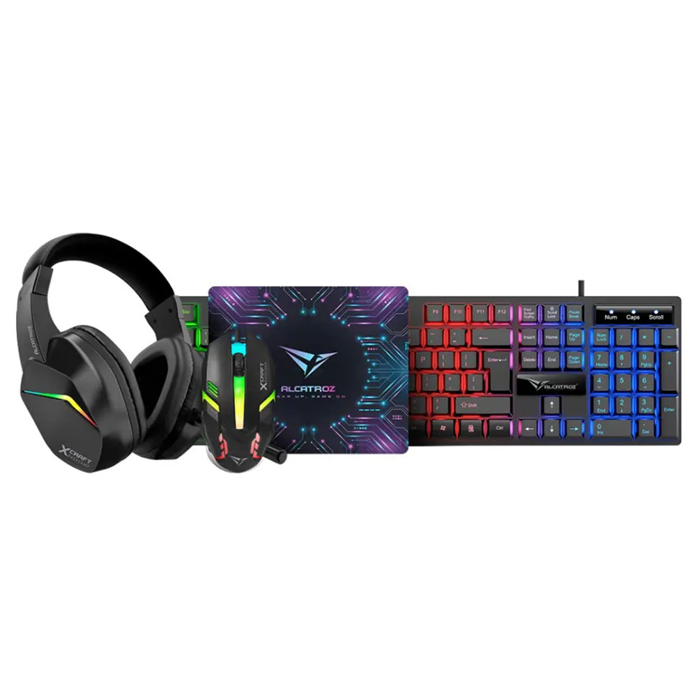 ALCATROZ X-Craft 4’ü 1 Arada Kablolu Gaming Klavye + Mouse + Mousepad + Kulaklık Seti Siyah