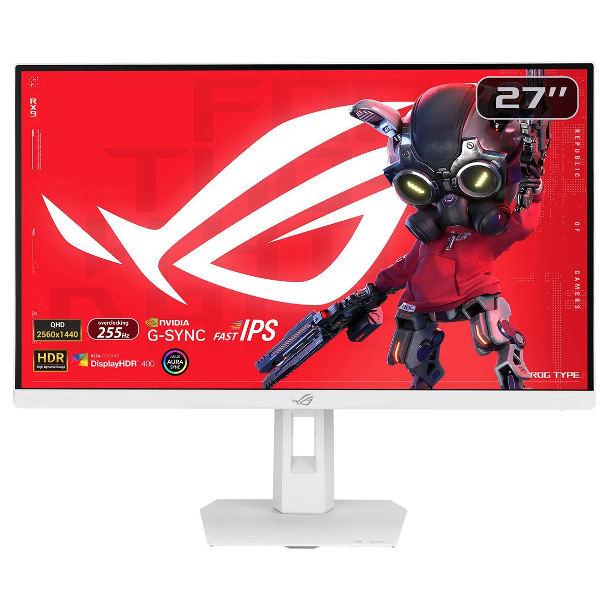Asus Rog Strix Xg27Acmes-W 27" 255Hz(Oc) 0.3Ms 2K G-Sync Wqhd Ips
