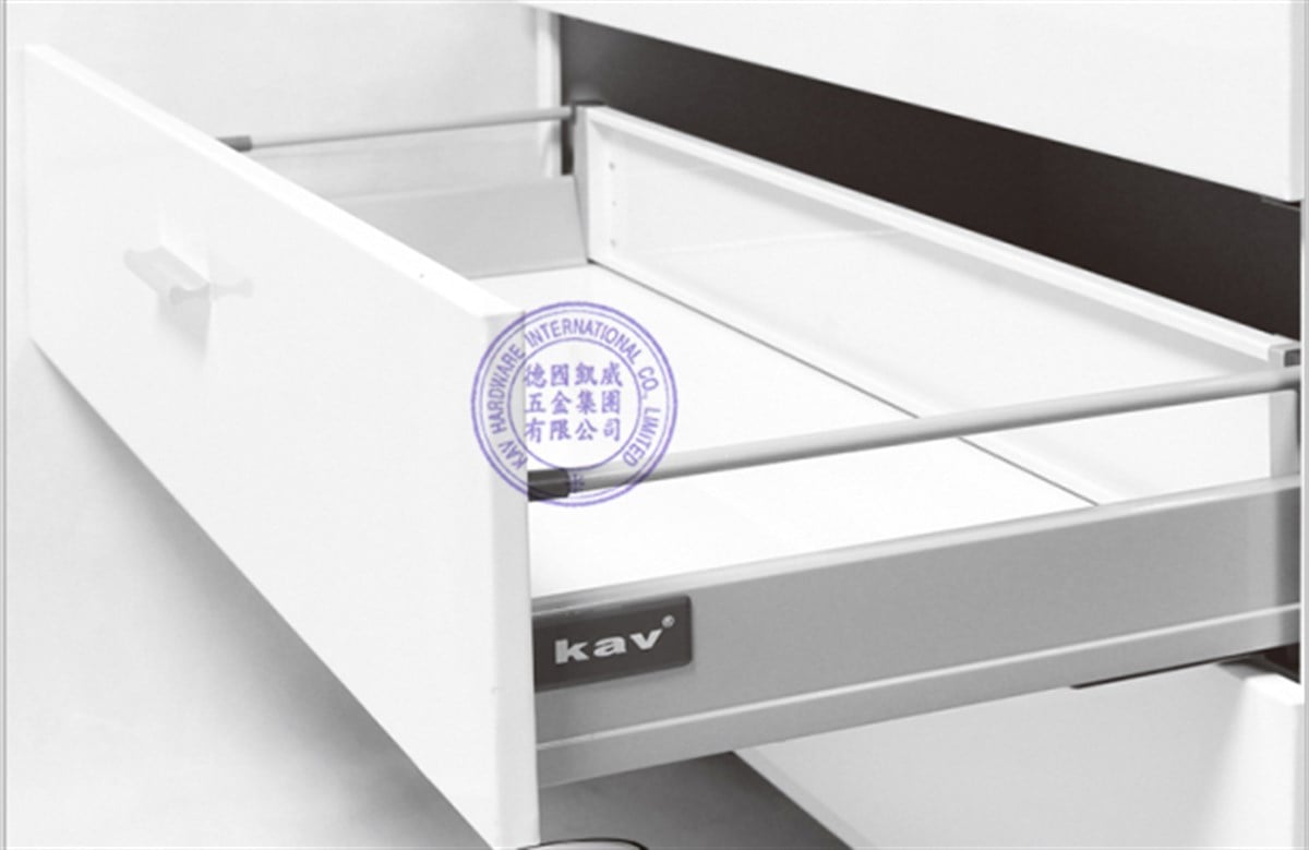 Çekmece Rayı Tam Açılım Frenli Tek Bordürlü Box Gri