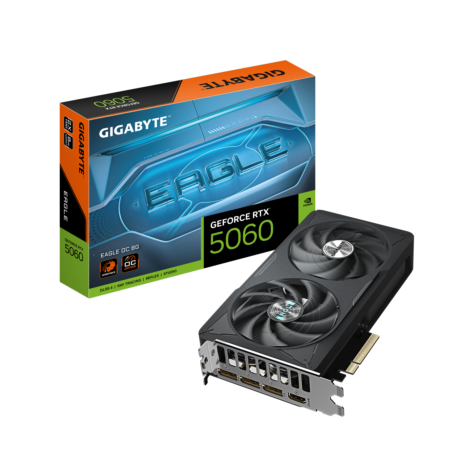 Gigabyte GV-N5060EAGLE OC-8GD GeForce RTX 5060 EAGLE OC 8GB GDDR7 128Bit DLSS 4 Ekran Kartı