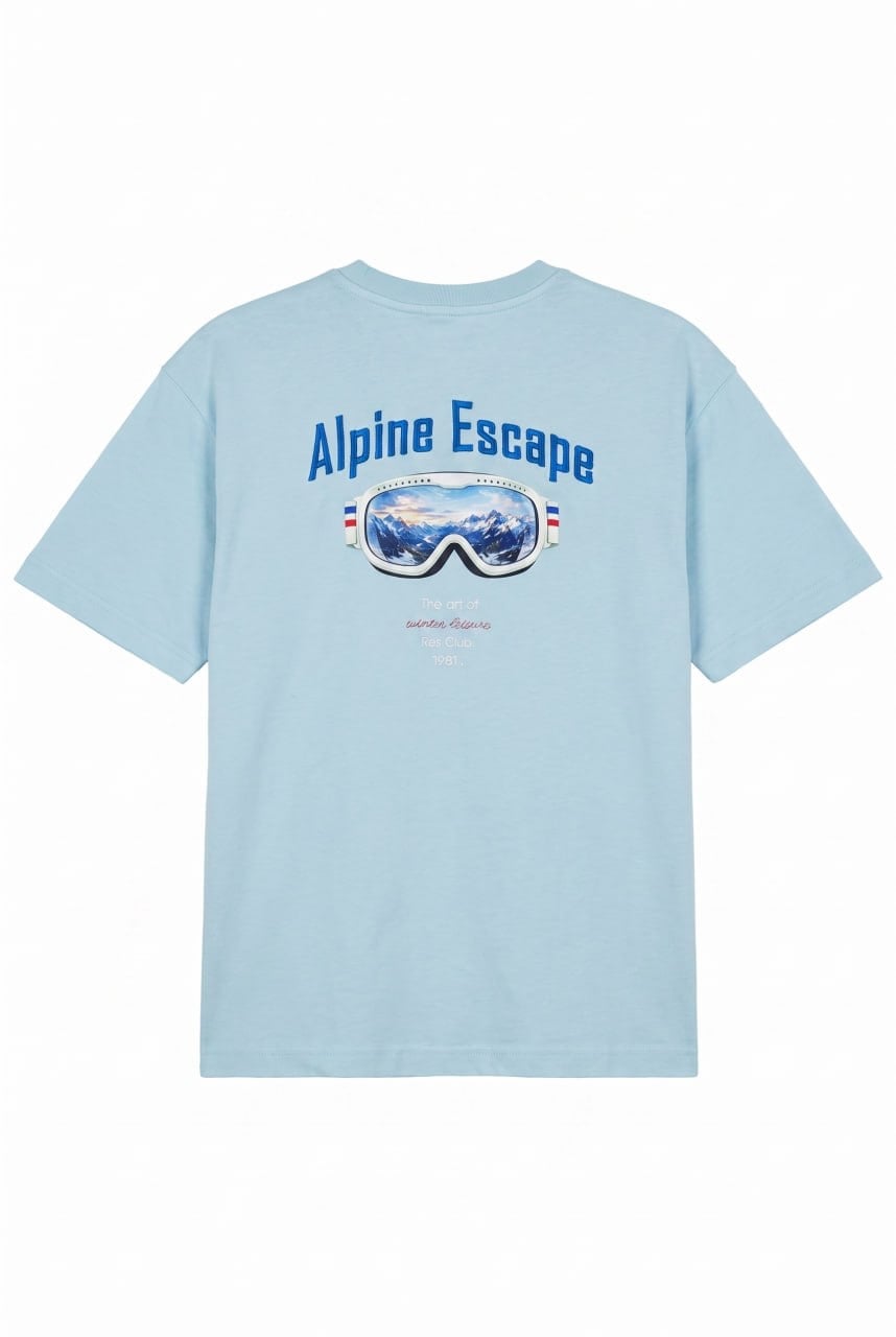 Alpine Escape Nakişli Mavi Tshirt