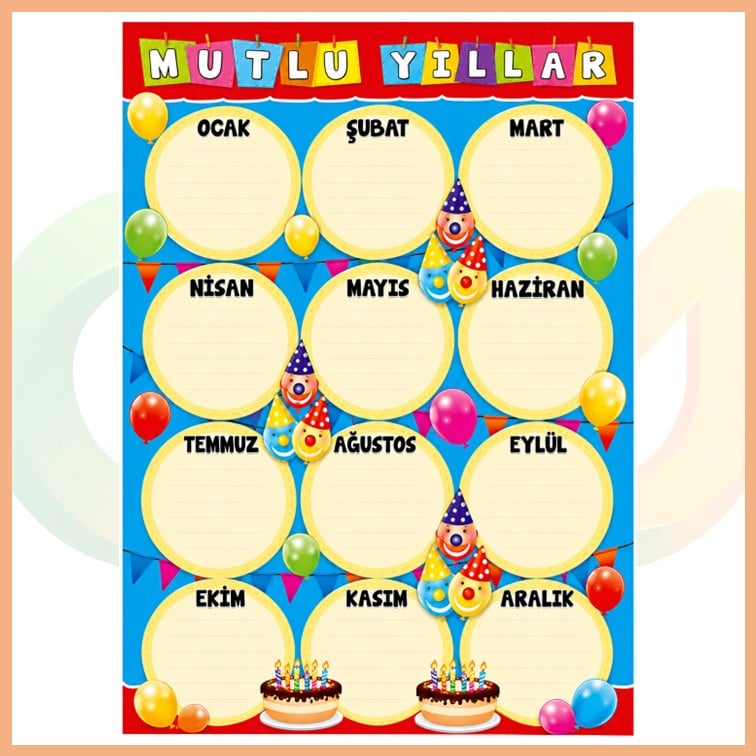 Mutlu Yıllar Tablosu (Yaz-Sil)
