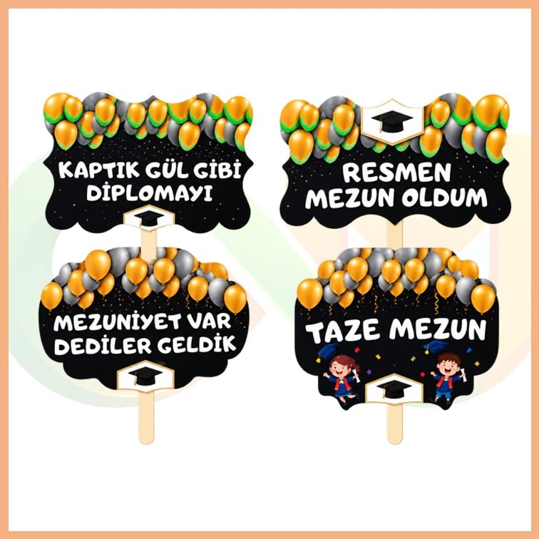 Mezuniyet El Pankartı 4’lü Set 2