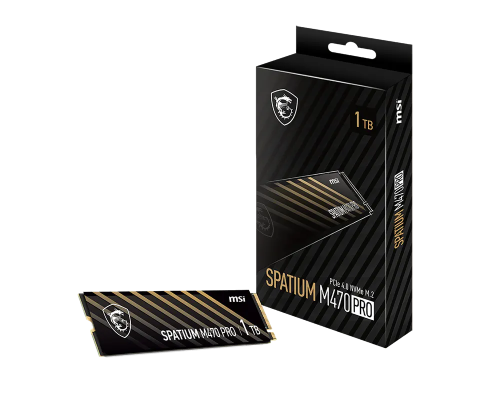 MSI Spatium M470 PRO 1TB PCIe 4.0 NVMe M.2 SSD 6000MB/s Okuma 5000MB/s Yazma 3D NAND