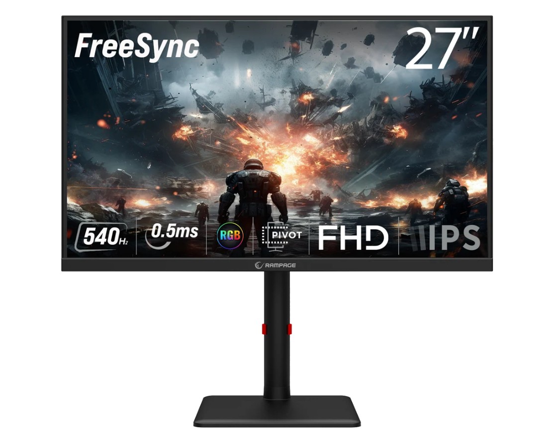 Rampage Prime Pr27r540fh 27" 540hz 0.5ms Fhd Fast Ips Pivot Rgb Gaming Monitör