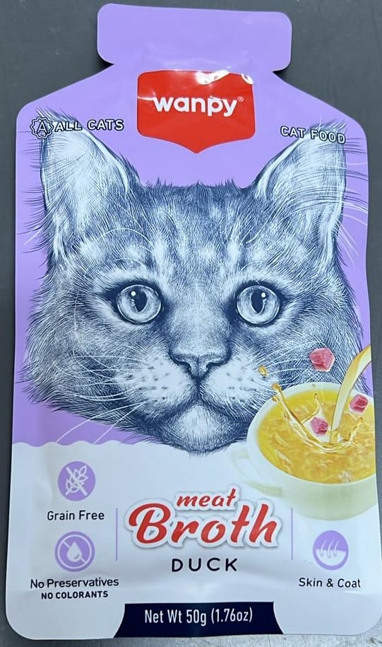 Wanpy Meat Broths Duck For Cat 50G Kedi Ödül Mamaları