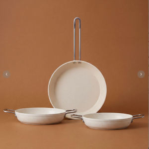 Emsan Bıogranıt White Stone 3 Parça Tava Sahan Set, White