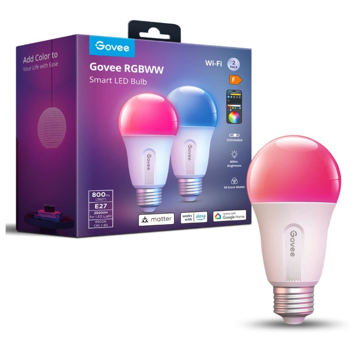 GOVEE H6004CC1 Tavan Akıllı LED Ampul, Çok Renkli