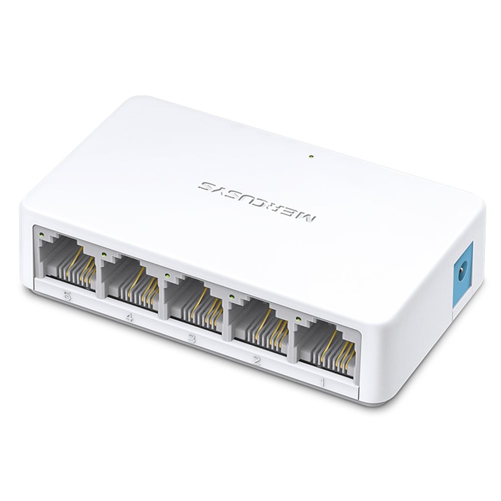 5 Port MERCUSYS 10/100 Mbps Masaüstü Switch MS105 Beyaz Hub