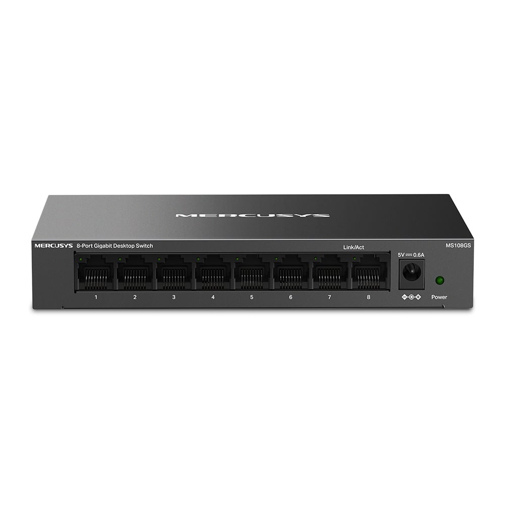 Hub 8 Portlu MERCUSYS Masaüstü Switch MS108GS siyah