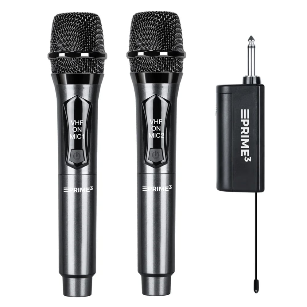 Kablosuz Mikrofon PRIME3 Çift VHF AWM22DB 2 adet siyah