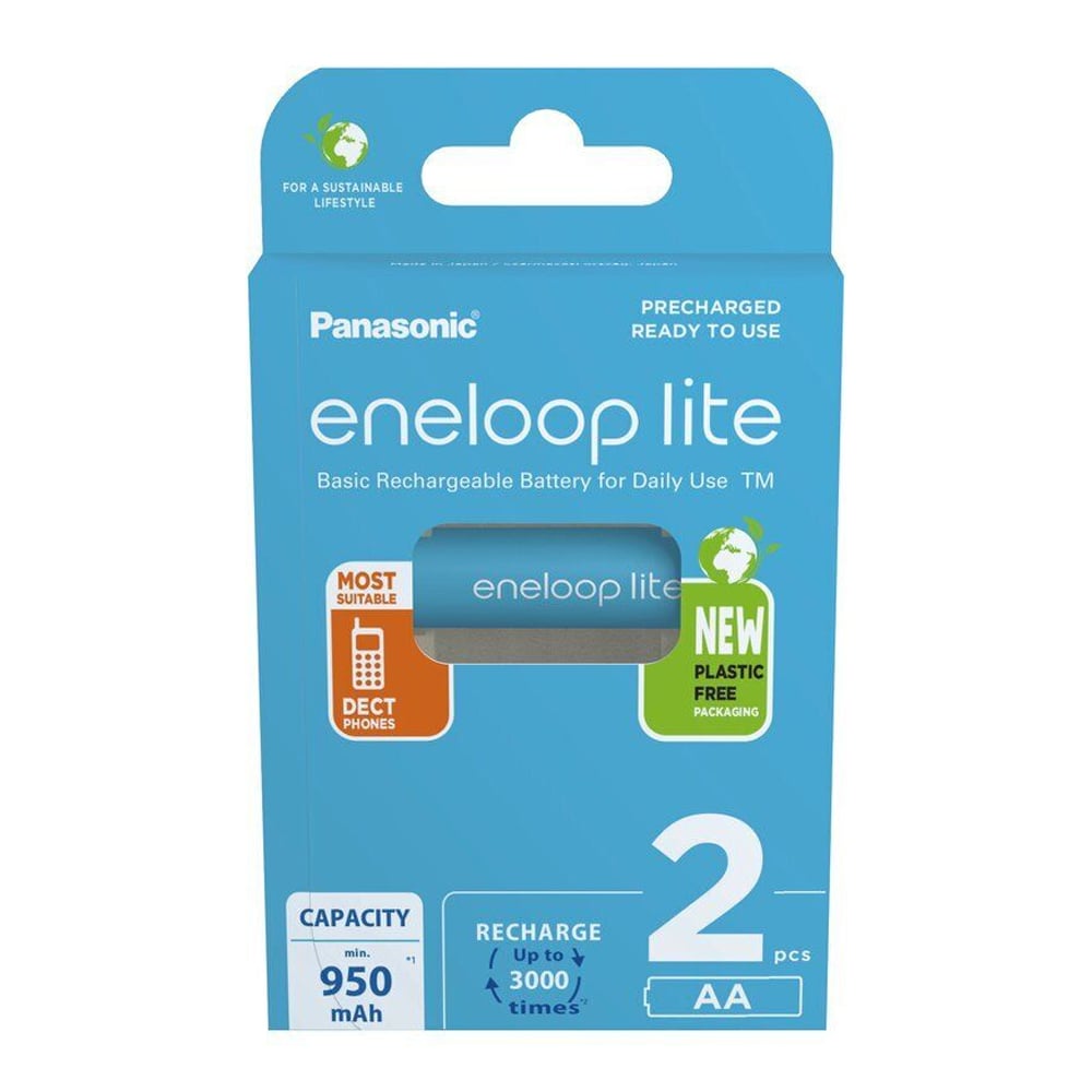 Panasonic Eneloop Lite BK-3LCCE/2BE Şarjlı Ni-MH Pil 1.2V AA 950mAh 2 Adet