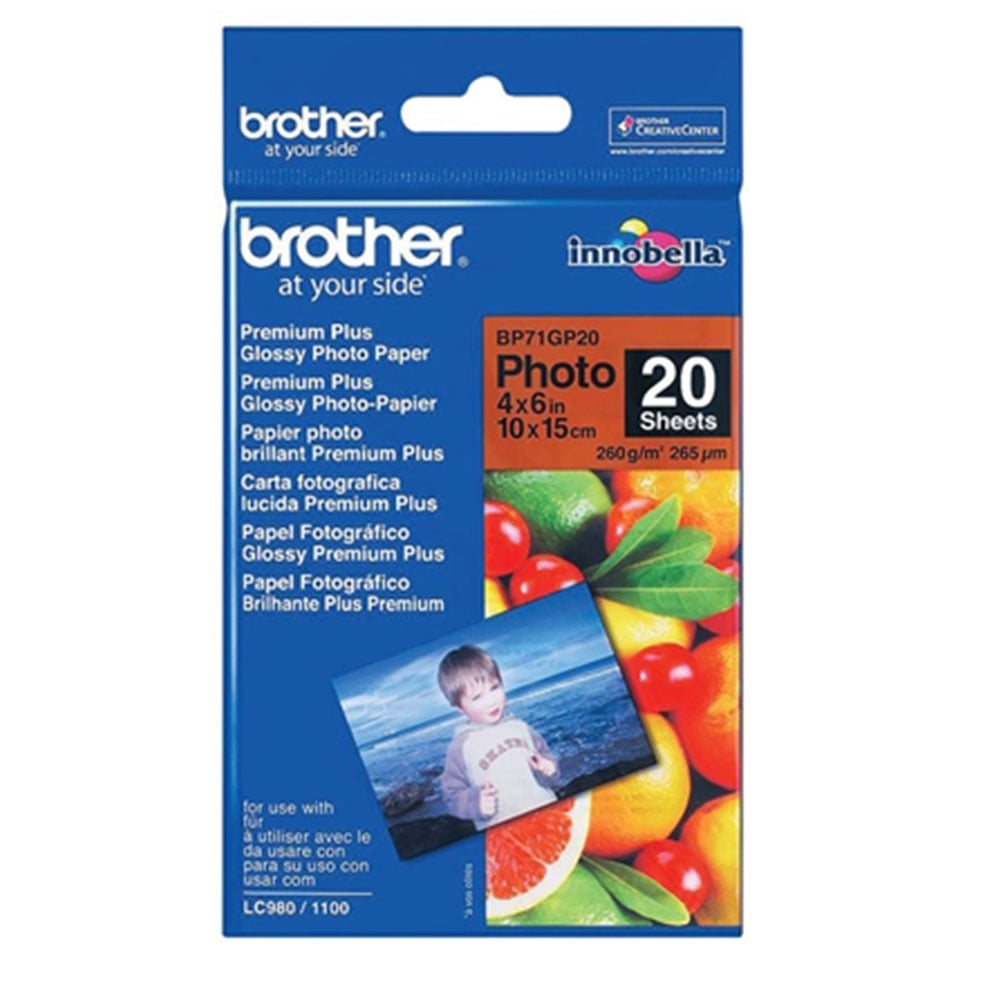 BROTHER A6 Parlak Fotoğraf Kağıdı BP71GP20 20 Adet