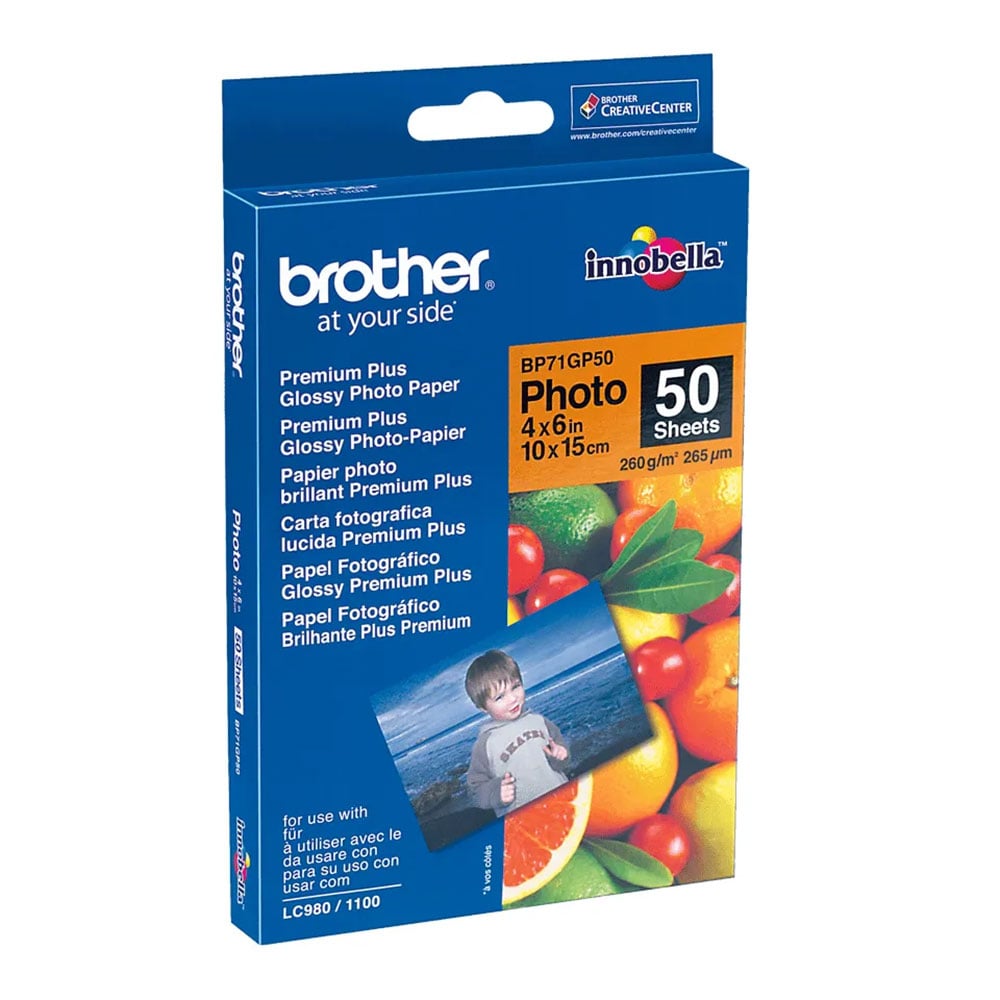 Fotoğraf Kağıdı BROTHER A6 Premium Plus Parlak BP71GP50 50 Adet