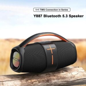 Awei Y887 Bluetooth Hoparlör TWS RGB Işıklı IPX5 3600mAh Siyah