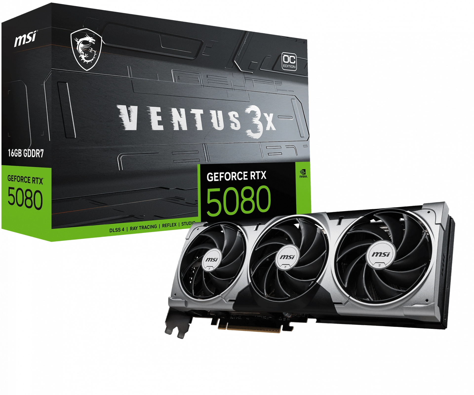 Ekran Kartı Msi Rtx5080 16Gb Ventus 3X Oc Siyah 16Gb Gddr7 256Bit