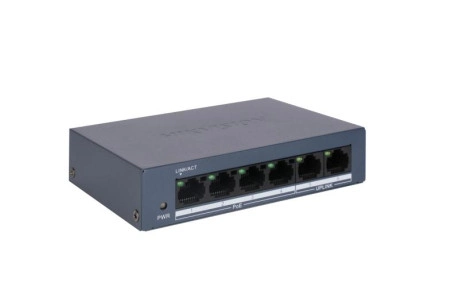 Hikvision Ds-3E0106Mp-E/M 4Xfe+2Xfe Megabit 45W Poe Switch