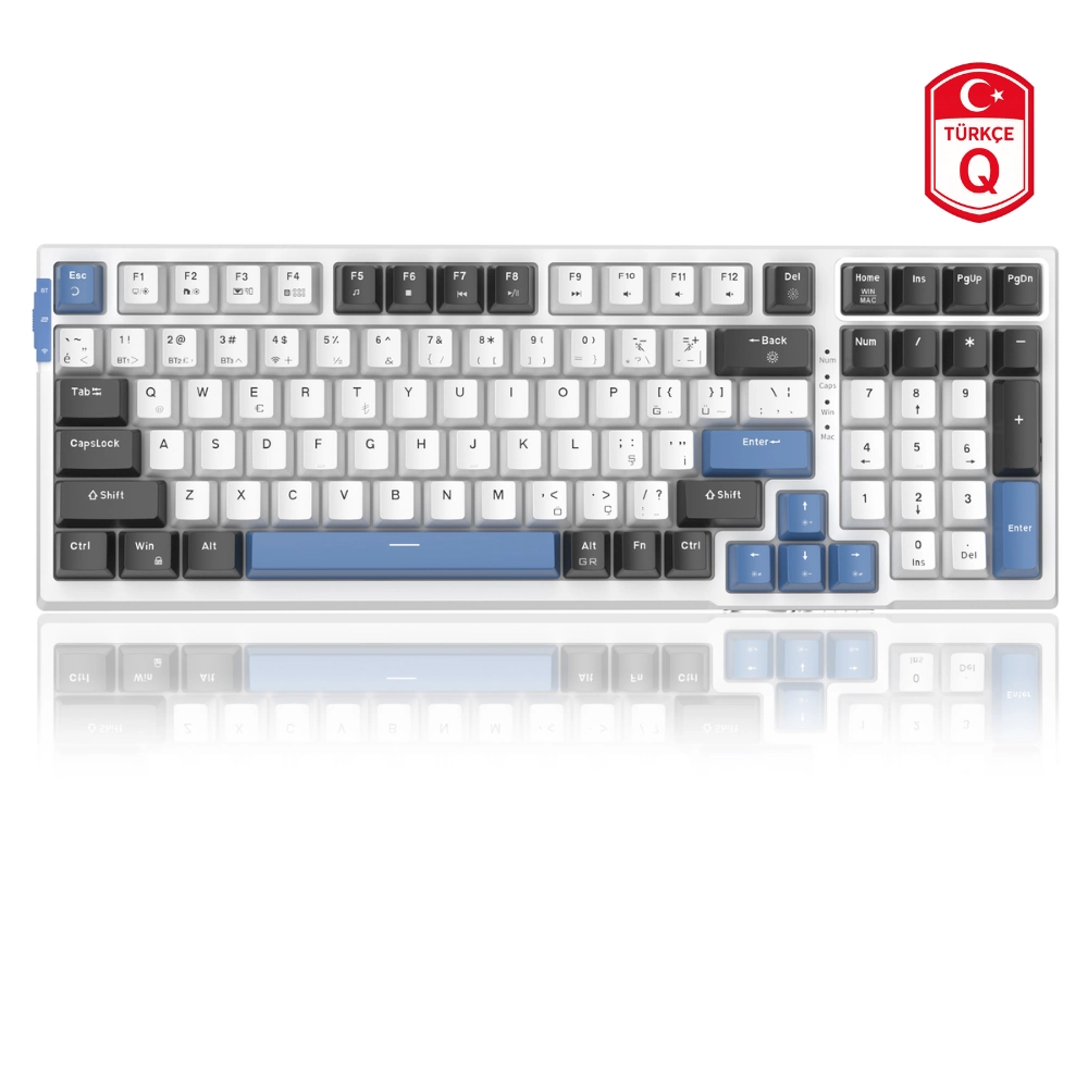 Magegee Sky98 99 Tuş Kablosuz Rgb Hot-Swap Gasket Siyah-Beyaz