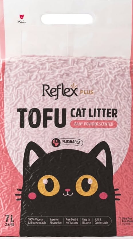 Reflex Plus Tofu Cat Litter Baby Powder 7L Kedi Kumu ve Koku Gidericileri