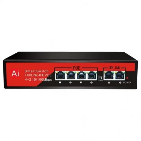Switch Ezcool Ez-04Pse 4Xfe+2Xfe 65W Poe Switch