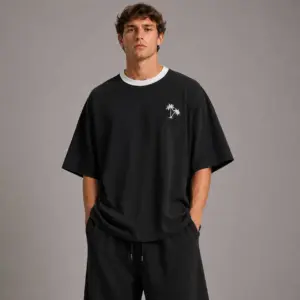 Palmiye Nakışlı Oversize T-shirt